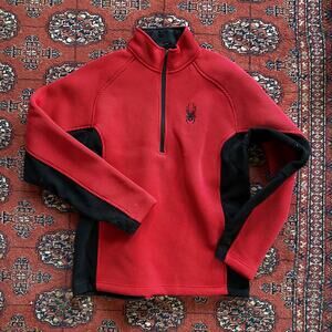 Spyder Men’s Core Quarter-Zip Sweater - Red & Black - Size Medium - AS-IS